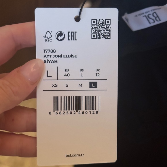 LARGE: BSL Siyah Asymmetrical black dress. Never worn. - Picture 5 of 6